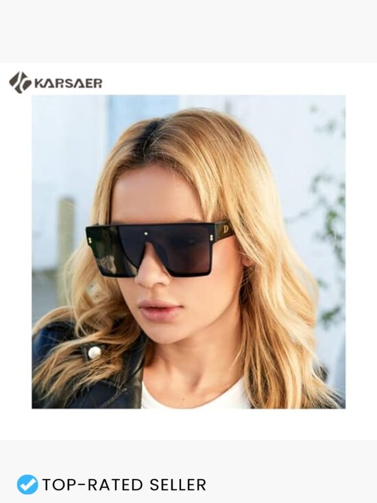 Oversized Square Flat Top Sunglasses Retro Chic Unisex UV400 Protection main image 5